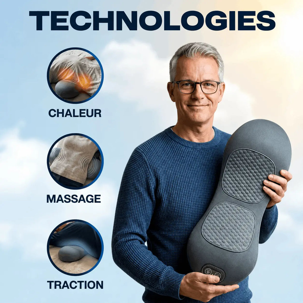 Fini les Douleurs Dorsales et la Sciatique — Appareil de Massage Kivo 3 Zones